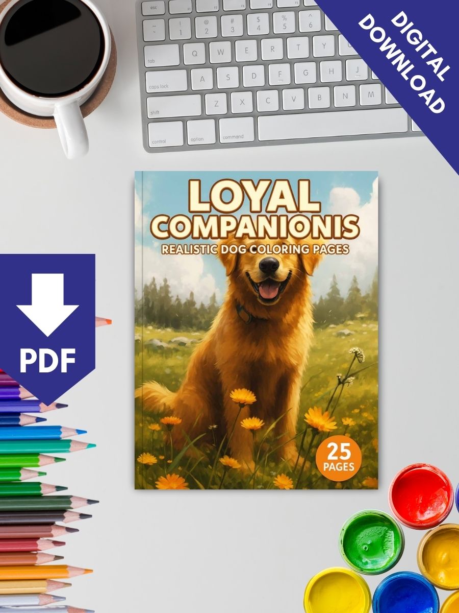 Loyal Companions – 25 Realistic Dog Coloring Pages - Image 2