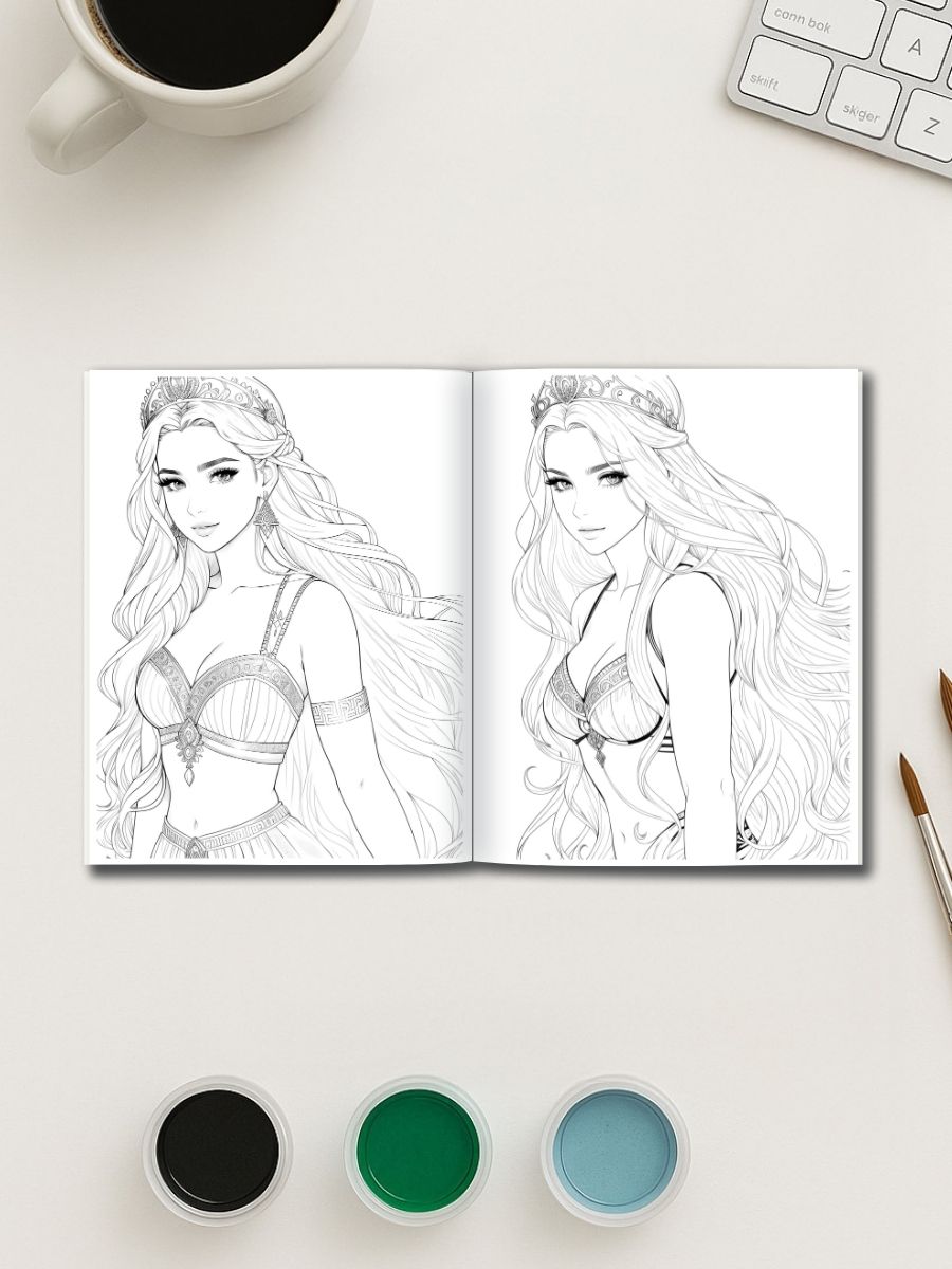 Greek Goddesses – 60 Mythical Princess Coloring Pages - Image 3