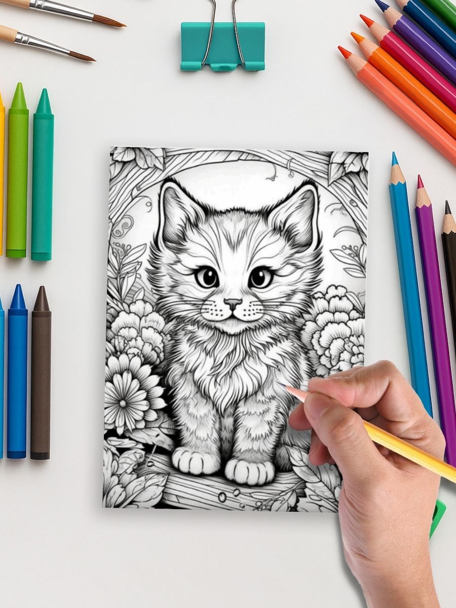 Mini Meows – 70 Cute Small Cat Coloring Pages - Image 5