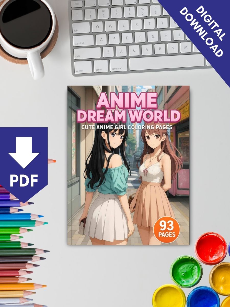 Anime Dream World – 93 Cute Anime Girl Coloring Pages - Image 2