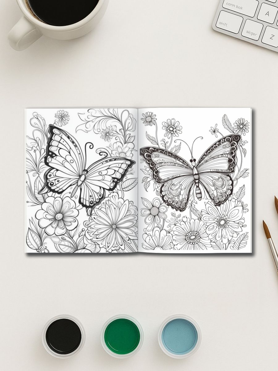 Wings of Grace – 50 Butterfly Coloring Pages - Image 3