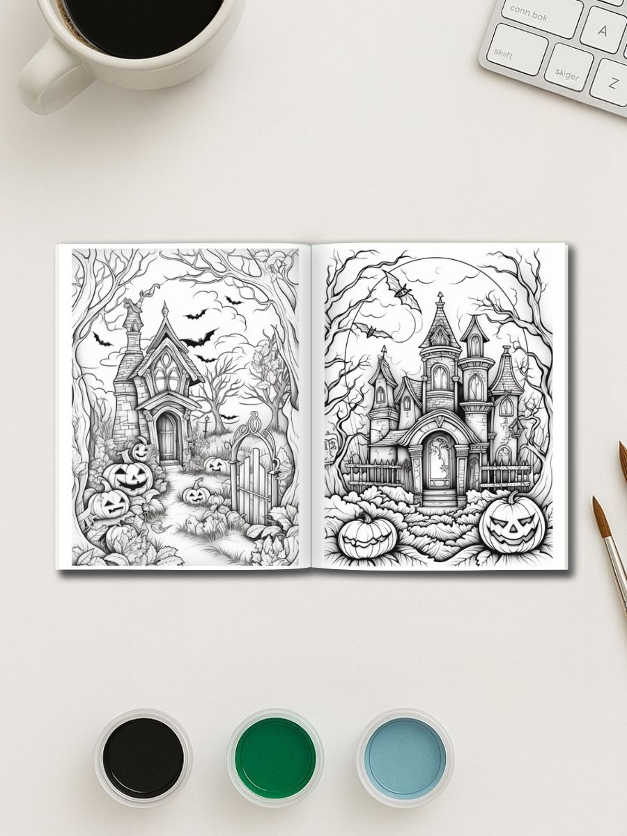 Haunted Manor – 45 Spooky Halloween House Pages - Image 3