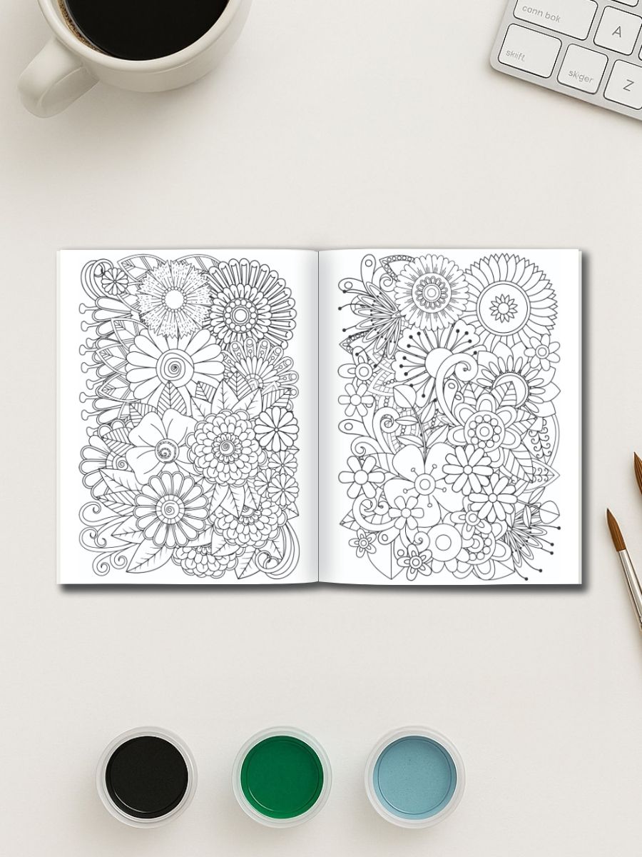 Floral Tangles – 50 Zentangle Flower Pages - Image 3