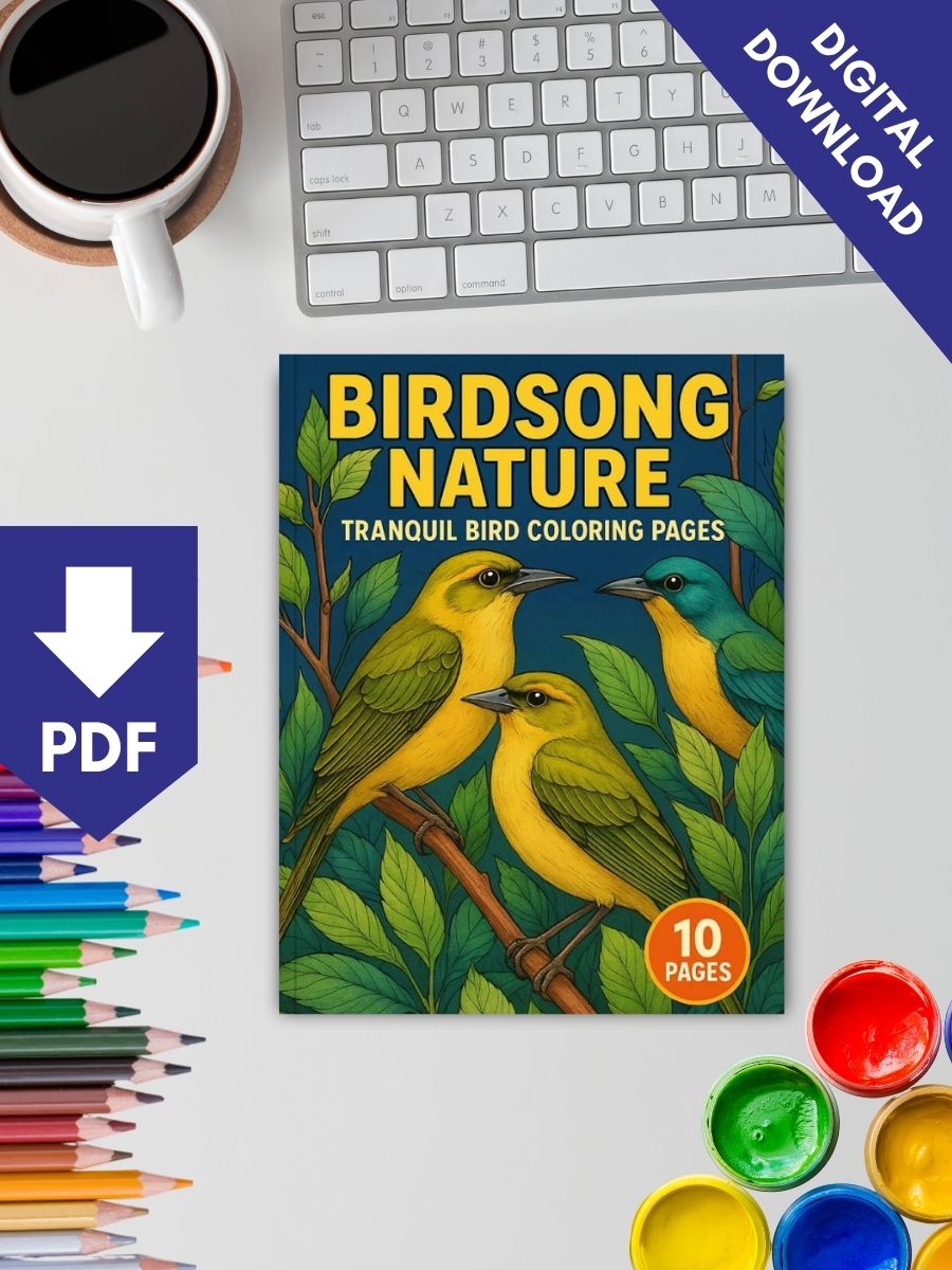 Birdsong Nature – 10 Tranquil Bird Coloring Pages - Image 2
