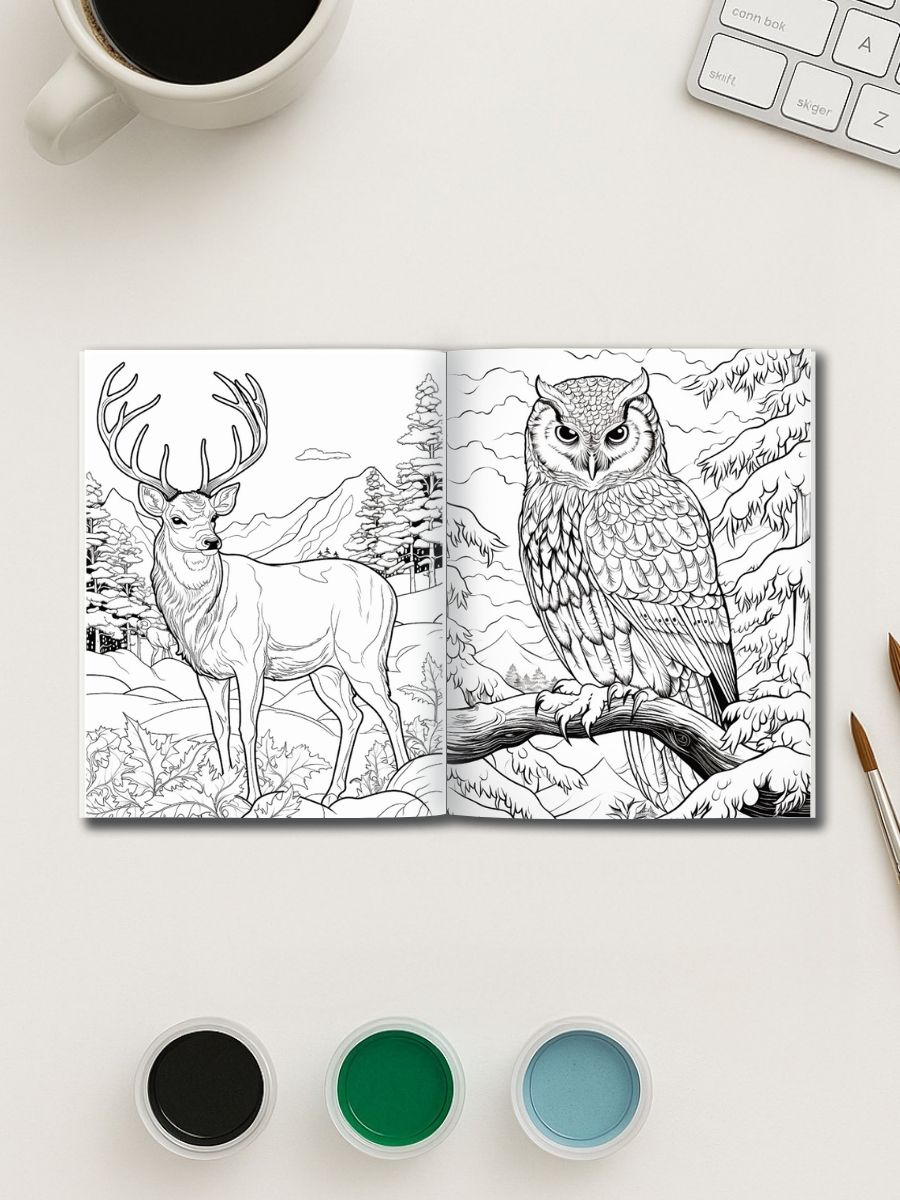 Winter Whiskers – 130 Winter Animal Coloring Pages - Image 3