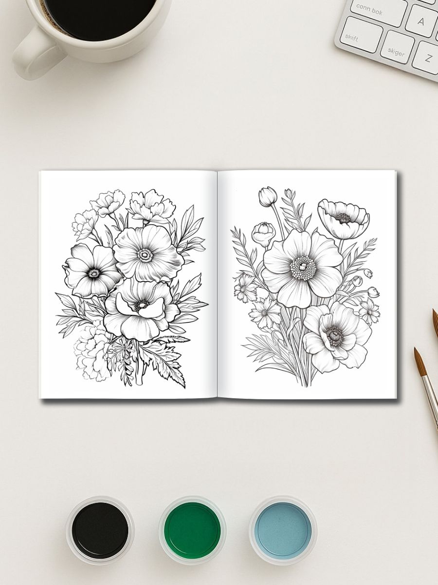 Wild Bloom – 230 Wild Flower Coloring Pages - Image 3