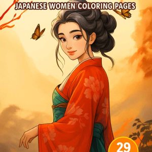 Geisha Grace – 29 Japanese Women Coloring Pages