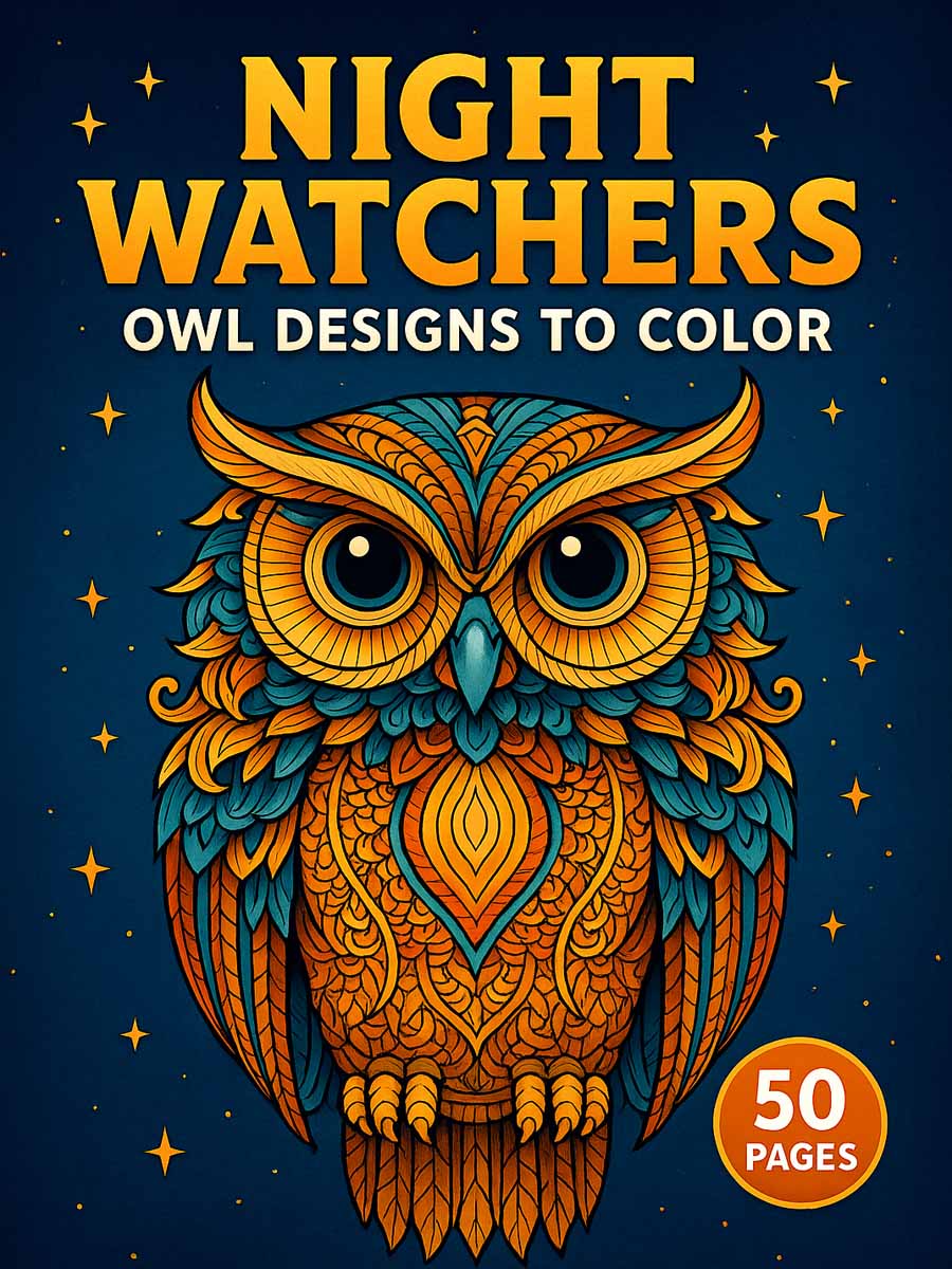 Night Watchers – 50 Owl Designs to Color