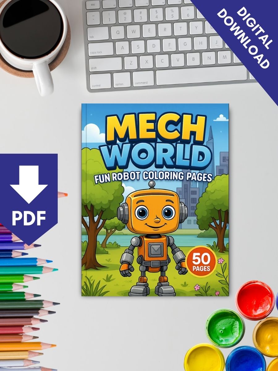 Mech World – 50 Fun Robot Coloring Pages - Image 2