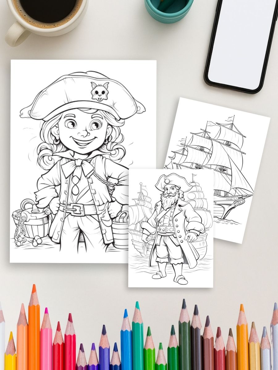 Pirates Ahoy! – 50 Swashbuckling Coloring Pages - Image 4