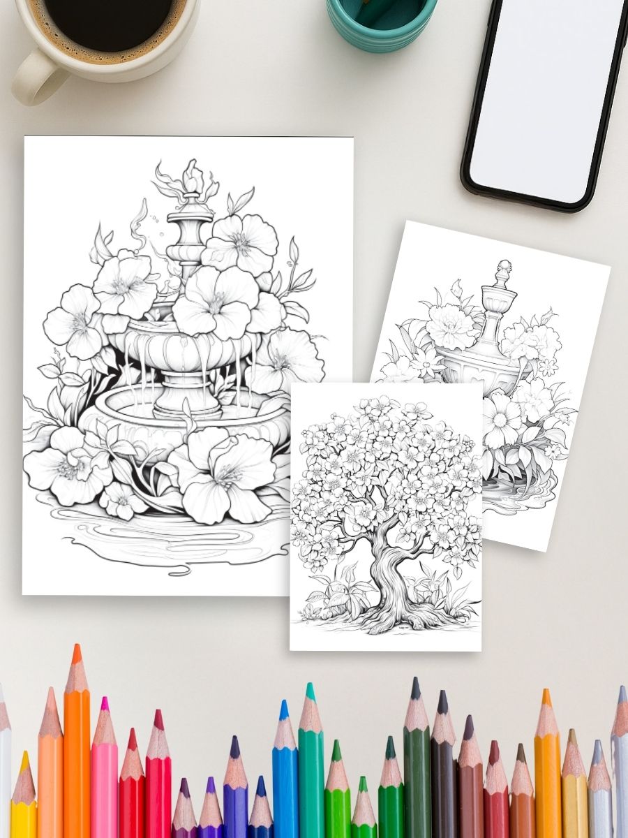 Blossoms & Fountains – 50 Trees and Garden Scenes - Image 4