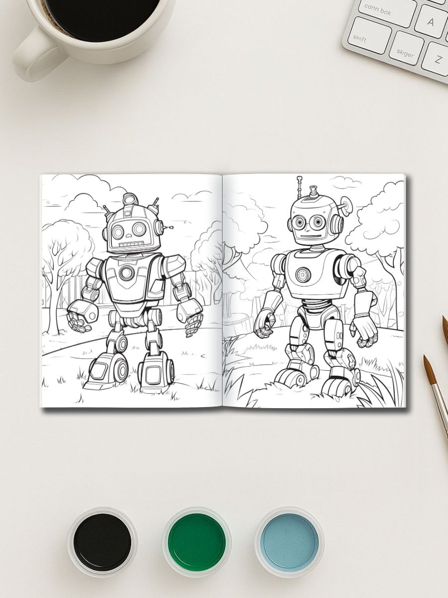 Mech World – 50 Fun Robot Coloring Pages - Image 3