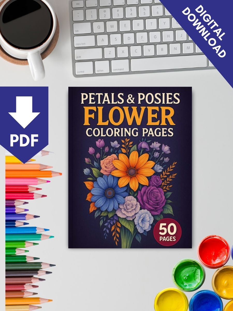 Petals & Posies – 50 Flower Coloring Pages - Image 2