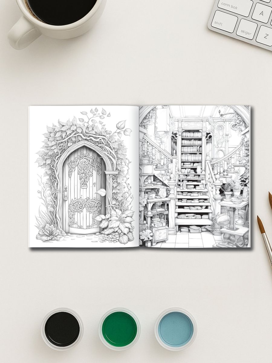 Gateways to Enchantment – 200 Fairy Portal Coloring Pages - Image 3