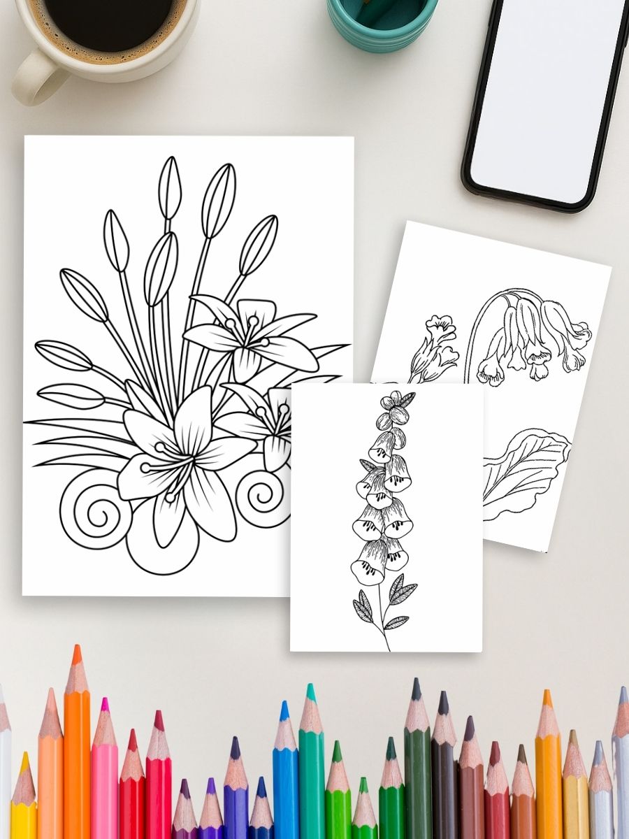 Simply Blooming – 110 Easy Flower Coloring Pages - Image 4