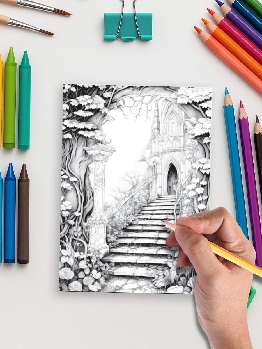 Gateways to Enchantment – 200 Fairy Portal Coloring Pages - Image 5