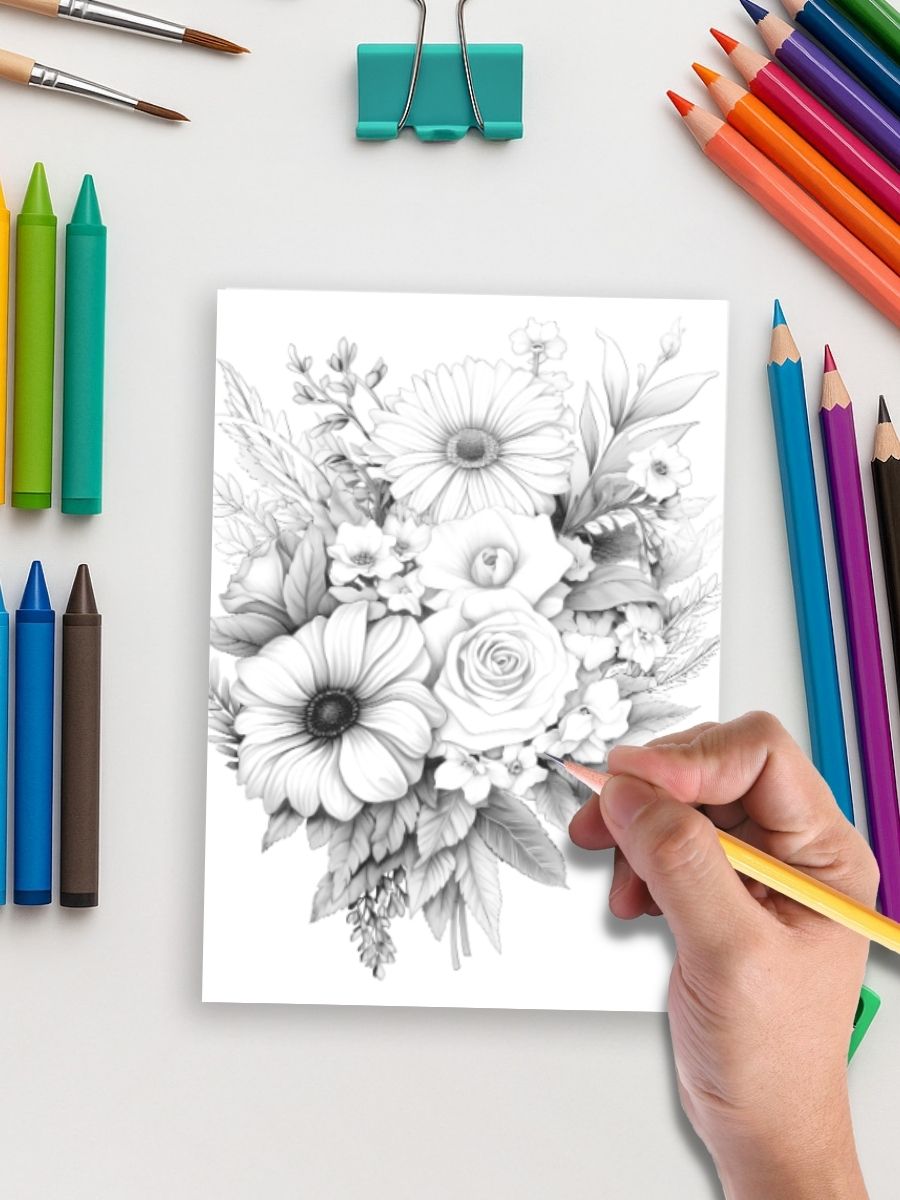 Petals & Posies – 50 Flower Coloring Pages - Image 5