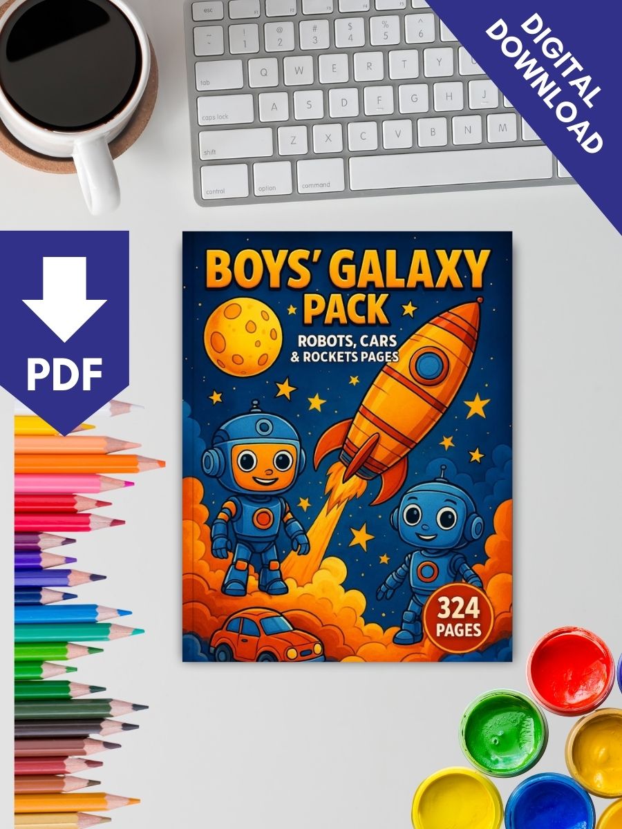 Boys’ Galaxy Pack – 324 Pages of Robots, Cars & Rockets - Image 2