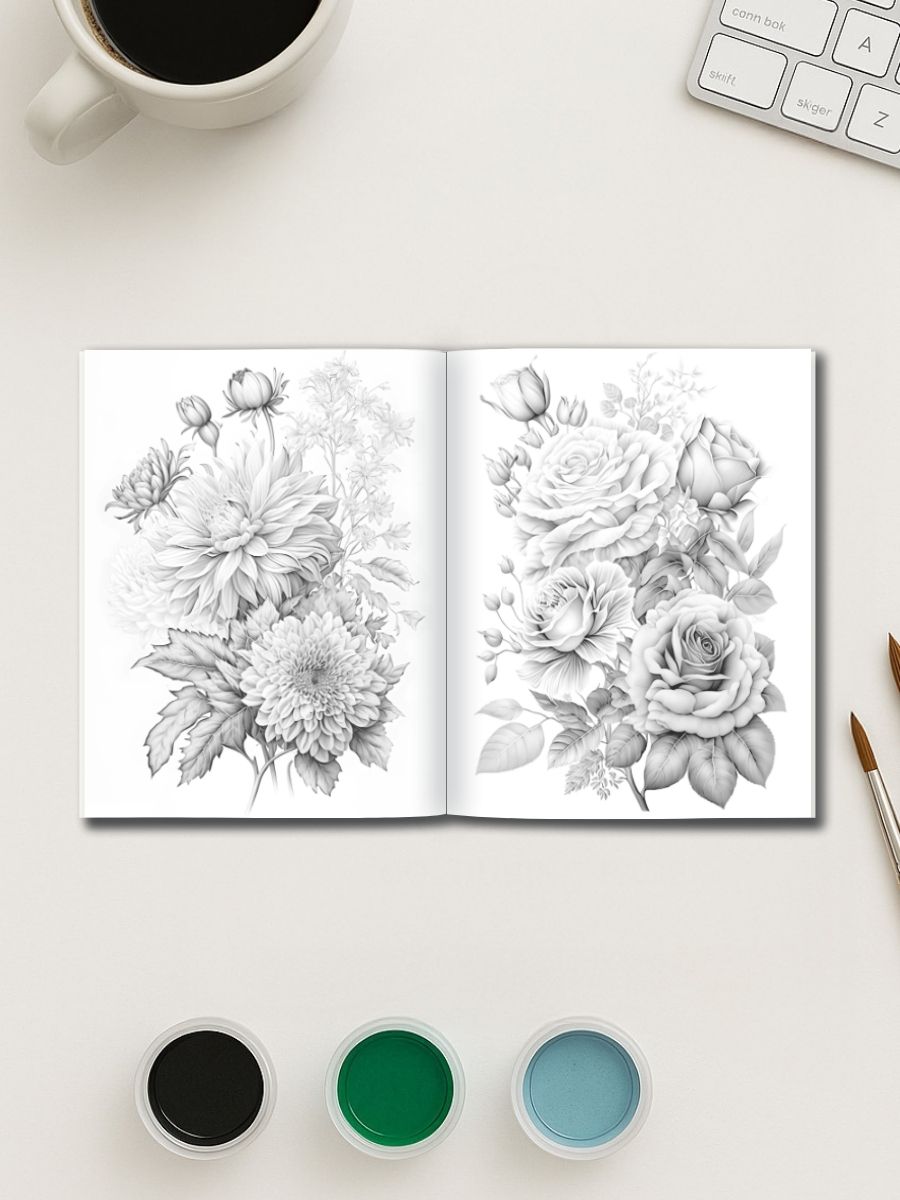 Roses & Chrysanthemums – 50 Elegant Floral Pages - Image 3