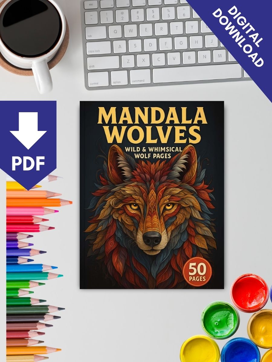 Mandala Wolves – 50 Wild & Whimsical Wolf Pages - Image 2