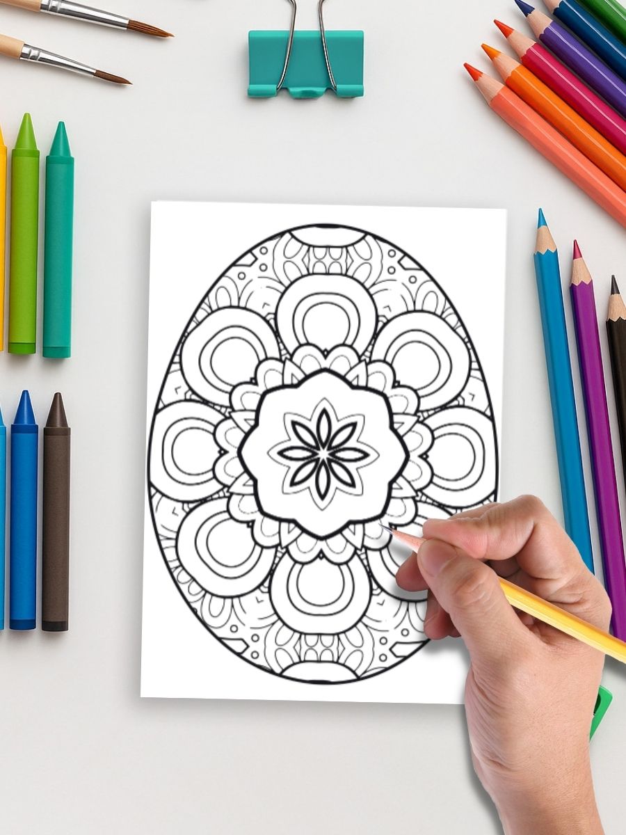 Eggscape into Easter – 160 Mandala Easter Egg Pages - Image 5